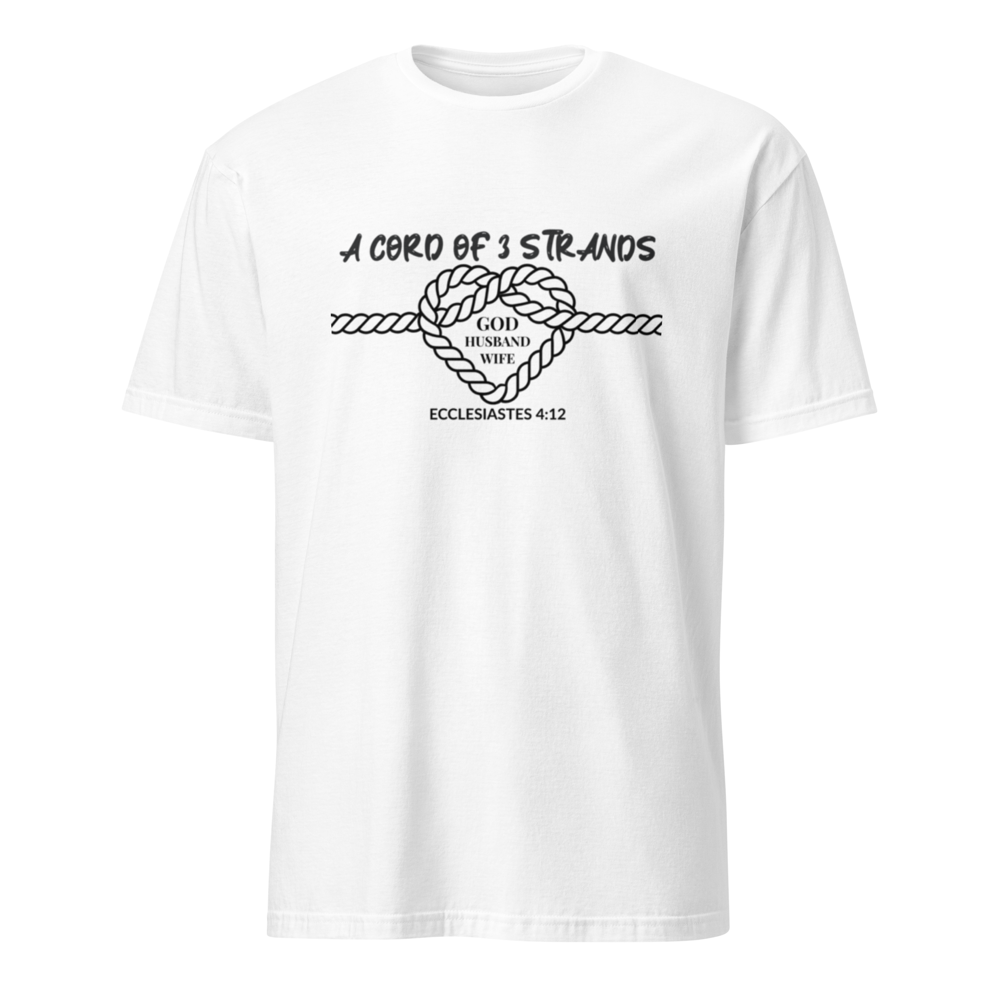 A Cord of Three Strands – God, Husband, Wife | Ecclesiastes 4:12 Minimalist Christian Shirt | Premium Unisex Tee by Amadeo Clothing