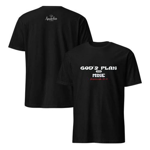 God’s Plan Over Mine Jeremiah 29:11 Minimalist Christian Shirt | Premium Unisex Tee by Amadeo Clothing
