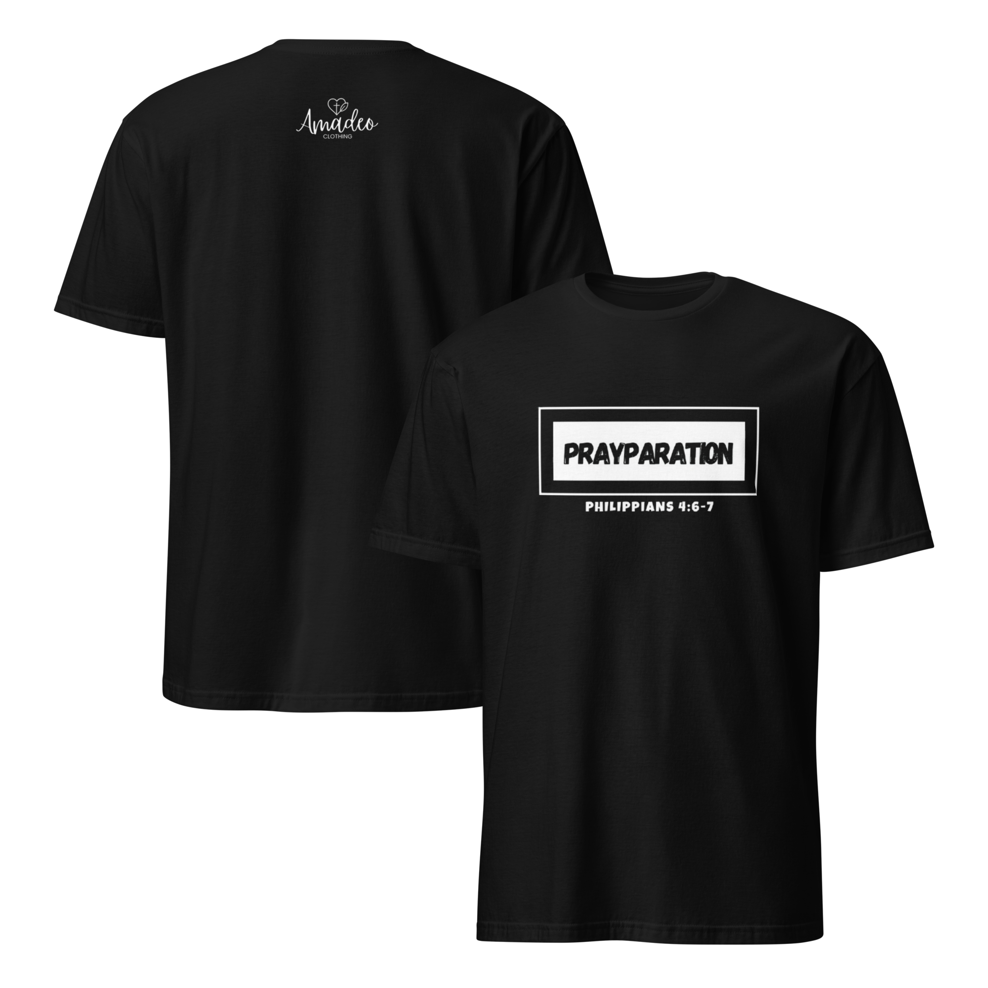 Prayparation Philippians 4:6–7 Minimalist Christian Shirt | Premium Unisex Tee by Amadeo Clothing