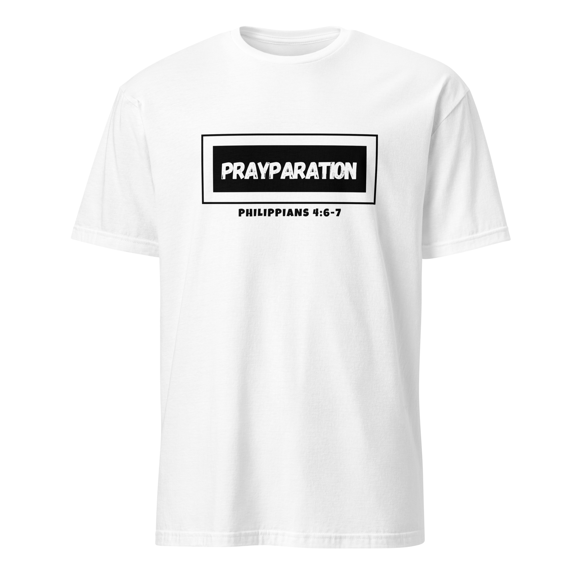 Prayparation Philippians 4:6–7 Minimalist Christian Shirt | Premium Unisex Tee by Amadeo Clothing